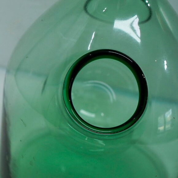 BOttiglia Vintage Green Italian Glass hand Blown Multi Opening large Carafe - Picture 4 of 9